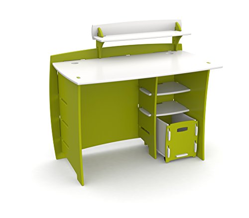 LegarÃ© Kids Furniture Frog Series Collection, No Tools Assembly 43-Inch Complete Desk System with File Cart, Lime Green and White