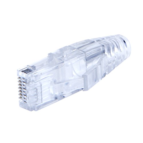 CableCreation 50-PACK Cat 6 RJ45 Plug with hood Connector, Transparent