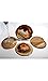 Natural Agate Coaster Cup Mat Brown Colour 3.5 Inches - 4 Inches Coasterstone Crystal Gemstone Slices Beverage Coasters for Drinks Gift Set of 4 with Feet