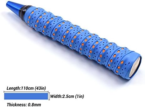 Genubi Anti-Slip Handle Grip Wrap with Bump Tape for Badminton Tennis Bicycle Bike Golf Club Baseball Bat Fishing Rod Handle Bar, Moisture Absorb Dark Blue
