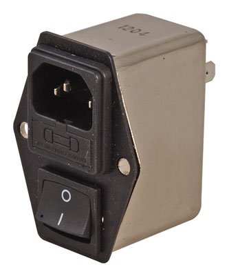 FILTER,POWER ENTRY,6A@250VAC,EMI,FLANGED MDULE WITH FUSE&amp;SWITCH,UL