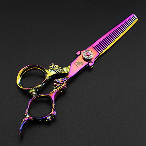 6.0" Professional Japan 440C Hair Cutting Shears - Salon Hair Blending/Thinning/Texturizing Scissor for Barber or Home Use