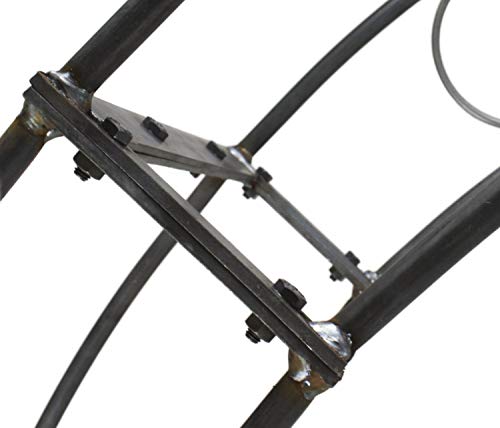 Hirsch Terracotta Rosenbogen Gustav Rund aus Metall stabil, 12mm Vollmaterial mit Edelrost, Rankgitter Breite 140cm Höhe 235cm Tiefe 40cm – Bild 3