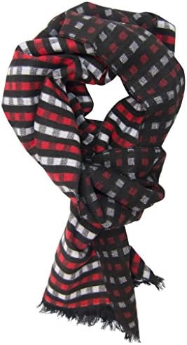 DIBI Men's Scarves Fashion One Size Red Gingham Multi