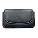 Black Leather Case Holster Cover Side Pouch with Belt Clip and Loops for Tracfone LG 800G - Tracfone LG 840G