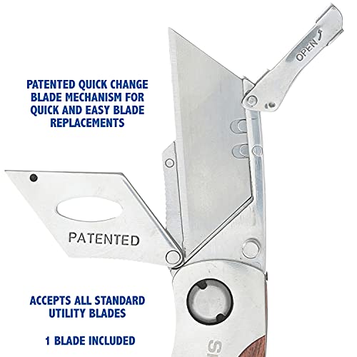 Sheffield 12818 Ultimate Lock Back Utility Knife with Leather Sheath