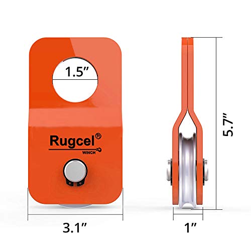RUGCEL Winch 4.8T Heavy Duty Recovery Winch Snatch Block,10500lb Capacity (Orange)