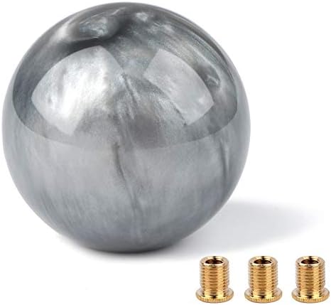 YASUOA Marble Style Round Ball Gear Shift Knob Acrylic Shifter Knobs Stick Shift Knobs with 3 Adapters Universal Fit for Manual Car (Gray): Home Improvement