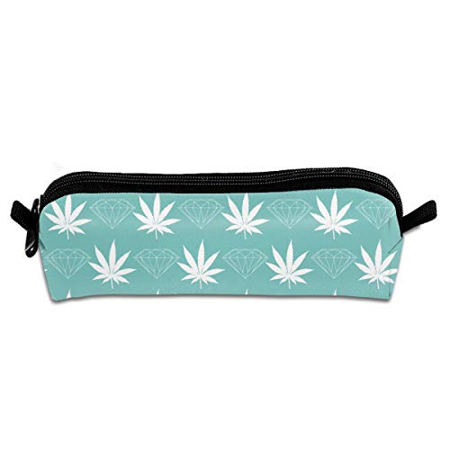 KutLong Diamond Weeds Student Pencil Pen Case Zipper Pouch Small Cosmetic Makeup Bag Coin Purse?for Kids Teens and Other School Supplies