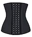YIANNA Women's Latex Sport Girdle Waist Training Corset Waist Shaper, Size L (Black)