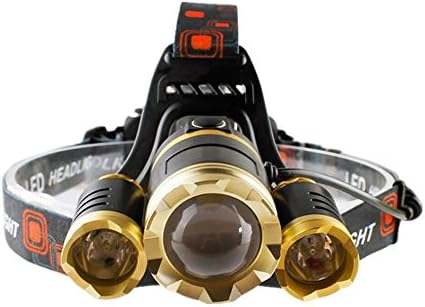 BoJo 4 Modes 3 Cree LED XM-L2 T6 8000 Lumens headlight Rechargeable headlamp Zoomable Waterproof Head Torch Flashlight for Riding Fishing Hunting travel