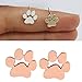 Dogpaw Earring Silver Plated Dog Paw Print Ear Studs Dog Lovers Jewelry (Rose Gold)
