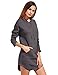 SweatyRocks Sweatshirt Dress Hoodie Pockets Grey Dress (Medium, Dark Grey)