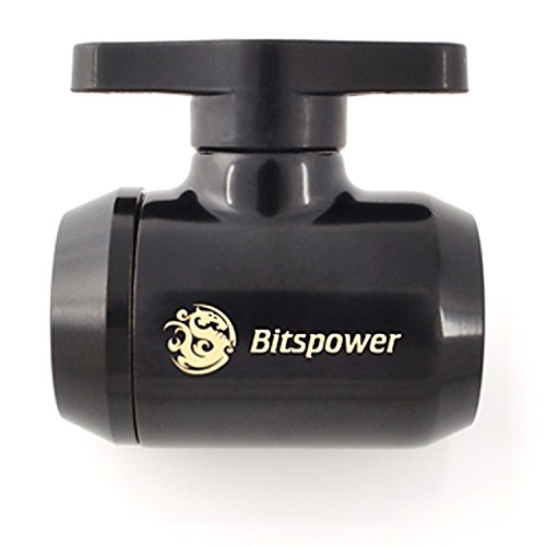 Bitspower G1/4" Mini Valve with Black Handle, Matte Black, Body