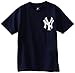 MLB Boys' New York Yankees Official Wordmark Short Sleeve Basic Tee by Majestic (Athletic Navy, Medium)