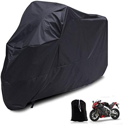 Motorcycle Rain Cover All Season Waterproof Outdoor Bicycle Motorbike Protective Cover, XL 96x41x49 Inch + [Carry Bag], All Black