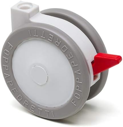 Foppapedretti 4 Wheels Nylon Rubberized, Replacement for sunbeds and Baths Foppapedretti White Grey, 4 Unità (Confezione da 1) - Image 3