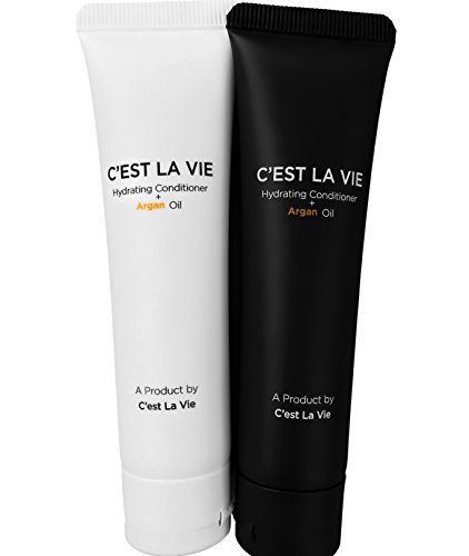 50 Bulk Pack - Hydrating Conditioner + Argan Oil By C'EST LA VIE - 40ml / 1.35 fl oz - Travel Guest & Hotel Amenities - Individual Tubes in Eco Responsible Packaging. Paraben & Cruelty Free (White)