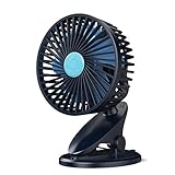 Stroller Fan, Clip On Fan, USB & Rechargeable Battery OperatedMini Fans with 3 Speeds, Personal Cooling Fan 360°Adjustable Rotating, Super Quiet, Ideal for Home, Office Desk, Travelling & Camping