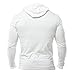 Muscle Alive Bodybuilding Long-sleeve Hoodie Casual Sweatshirts Stretchy Cotton White Plain Color Size S