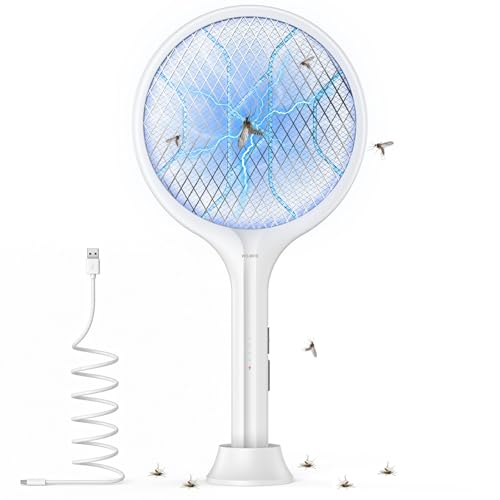 Toolviann 2 in 1 4000V Electric Mosquito Killer USB C Rechargeable 1800mAh for Home, Office and Outdoor