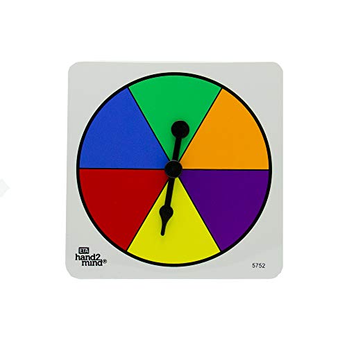 hand2mind Assorted Color and Number Spinners, Probability Spinner, Dry