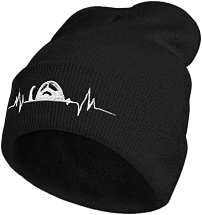 Gothic Goth Crescent Moon Embroidery Beanie Hat for Men Women