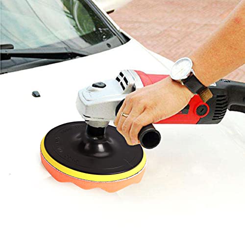 Coceca 7pcs 6 Inch Drill Buffer Attachment with Buffing Wheel, Sponge