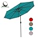 COBANA Patio Umbrella Outdoor Table Umbrella of 9-Feet with 8 Ribs and Push Button Tilt and Crank, Turquoise
