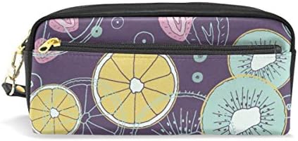 Kaaridream ペンケース 大容量 おしゃれ 高校生 筆箱 かわいい 化粧ポーチ 中学生 男女兼用 多機能 レモン いちご 苺 果物 绀 かわいい 可愛い 文房具 収納ケース 小物入れ 軽量 出張 贈り物 ギフト Cybermondayサイバーマンデー21