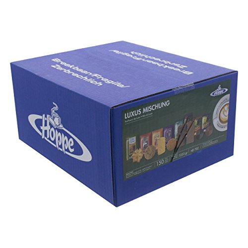 Hoppe Luxus Mischung, Kekse, Plätzchen, 8 Sorten Gebäck, einzeln verpackt, 150 Stück, 1253g
