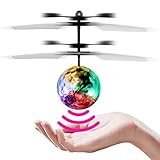 StillCool Flying Ball Children Flying Toys Infrared Induction Drone Hand Suspension Helicopter Ball Built-in Shinning LED Lights Toy for Children Kids Teenagers (Transparent Ball)