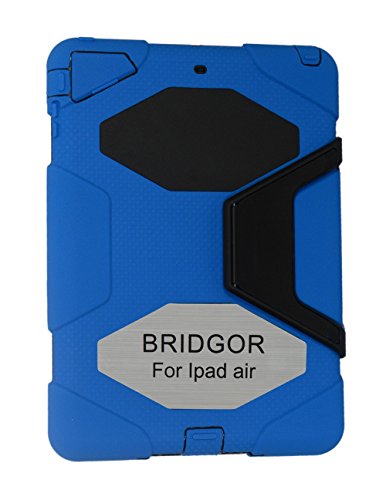 The Rugged Case for Ipad Air New Hot Ipad Air Case Bridgor Silicone Plastic Dual Pretective Back Cover Kid proof Military-duty Case with Stand for Ipad Air Rainproof Sand proof Dust proof Shockproof