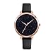 Quartz Watch Womens Waterproof Lady Watch Wrist Watch Creative Starlight Dial Birthday Gift with Genuine Leather Band
