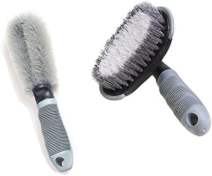 2 Pack Auto Wheel Cleaning Brush Tire Rim Scrub Brush Kit for Auto Motorcycle Car Bike Wheel Cleaning Tool