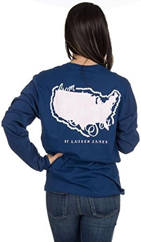 Lauren James L/S Sea To Shining Sea Estate Blue L Womens Shirt