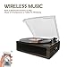 LP&No.1 3 Speed Belt-Drive Bluetooth Turntable with Stereo Speakers, Vintage Vinyl Record Player,Dark Brownthumb 1