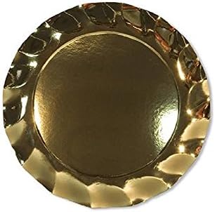 Sophistiplate Brilliant Metallic Gold Salad/Dessert Paper Plates (Pack of 20) Fancy Disposable Dinnerware for Holiday Parties, Cocktail Parties, Birthdays, Anniversaries and Special Occasions