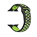 AWSTECH 42mm Soft Silicone Sport Style Replacement Watch band Strap for Apple iWatch Series 1 Series 2 - Black/Fluorescent green