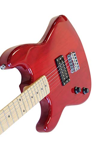 Left Handed Davison Red Electric Guitar Package With Amp Case Picks And Strap