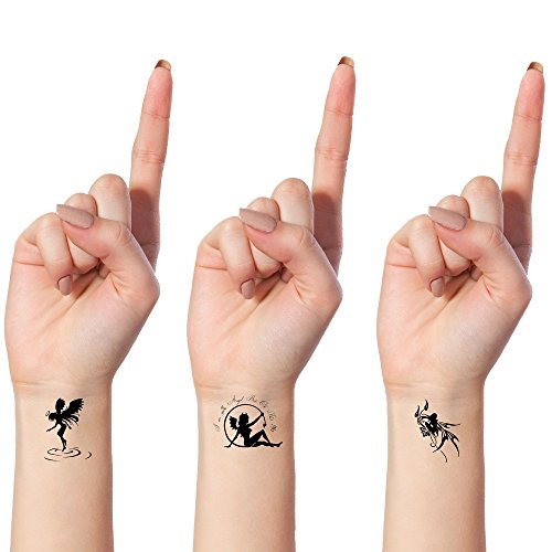 Tatouages éphémères Bling Art Planche Anges Démons Noir De