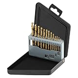 COMOWARE Left Hand Drill Bit Set, 13 Piece High Speed Steel With Titanium Coating -Size (1/16" - 1/4")