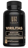 Beard Growth Vitamins VIRILITAS | Best Hair Growth Biotin Supplement For Thicker, Longer, & Fuller Facial Hair | With Shilajit, & B12