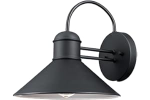 Globe Electric 44165 1-Light Outdoor Wall Sconce, 2-Pack, Weatherproof, Black Finish, Outdoor Lighting Modern, Wall Lighting, Porch Light, Front Porch Décor, Patio Décor, Outdoor, Bulb Not Included