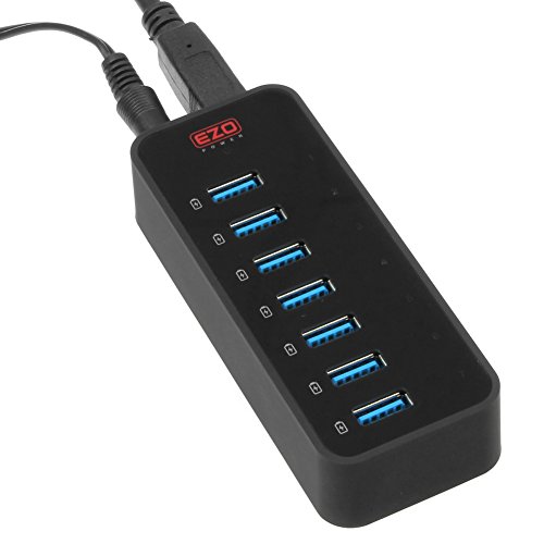 EZOPower-7Port-Sync-and-Charge-USB-30-HUB-with-5A-60W-Charger-Adapter