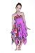 Girl Gypsy Uneven Button Hawaiian Luau Dress in Purple 12