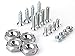 PATRICON 4-Pieces for Mercedes Benz AMG Accessories Chrome Metal Frame Screw Bolt Caps Covers, Set of Front and Back