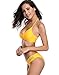 SHEKINI Womens Bikini Padded Cutout Strappy Halter Swimsuits Two Piece Bathing Suits (Medium/(US 8-10), Lily Yellow)