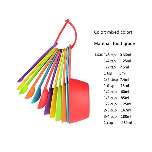 MOOGEE-Measuring-Cups-and-Spoons12-PCS-Plastic-Measuring-Spoon-SetColor-Plastic-Measuring-CupsKitchen-Gadgets-Tools-for-Baking-Cooking MOOGEE Measuring Cups and Spoons,12 PCS Plastic Measuring Spoon Set,Color Plastic Measuring Cups,Kitchen Gadgets Tools…
