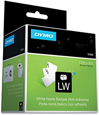 DYMO 30856 Name Badge Insert Labels, 2-7/16 x 4-3/16, White, 250/Box